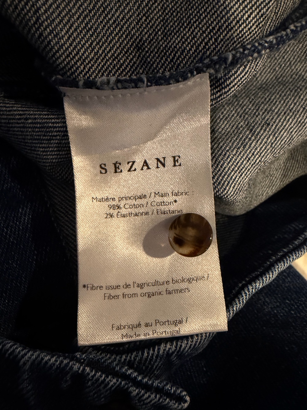 Sezane Lianne Denim Jean Button Front Dress - Picture 6 of 7